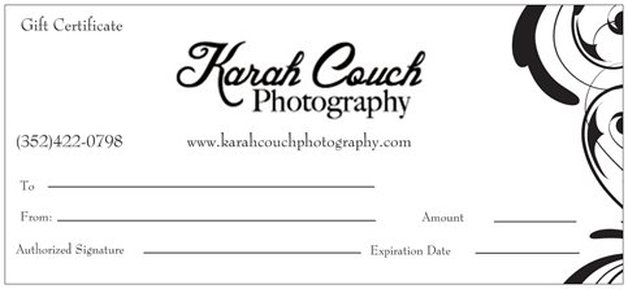 Photography Gift Certificate Tampa Fl
