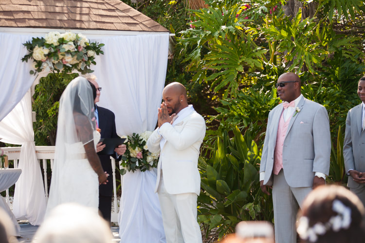Groom gets choked up while he says his vows