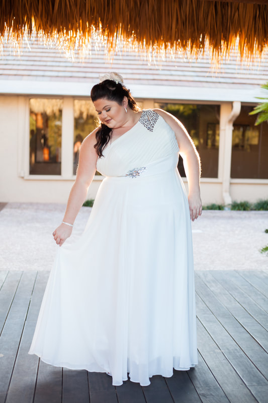 Bride in Tampa Florida Shows off her gown